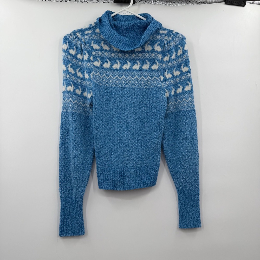 Free people blue bunny sweater xs